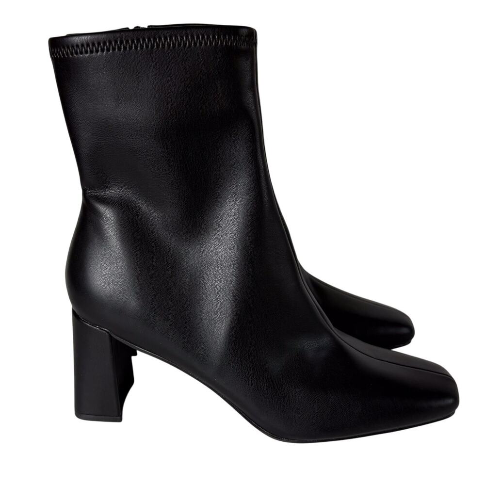 Steve Madden Harli Ankle Boots Womens 10 Black Faux Leather Preppy Academia